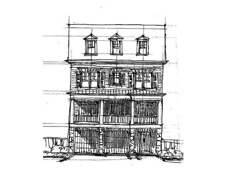 Exterior Front. 4 sides Brick Elevation