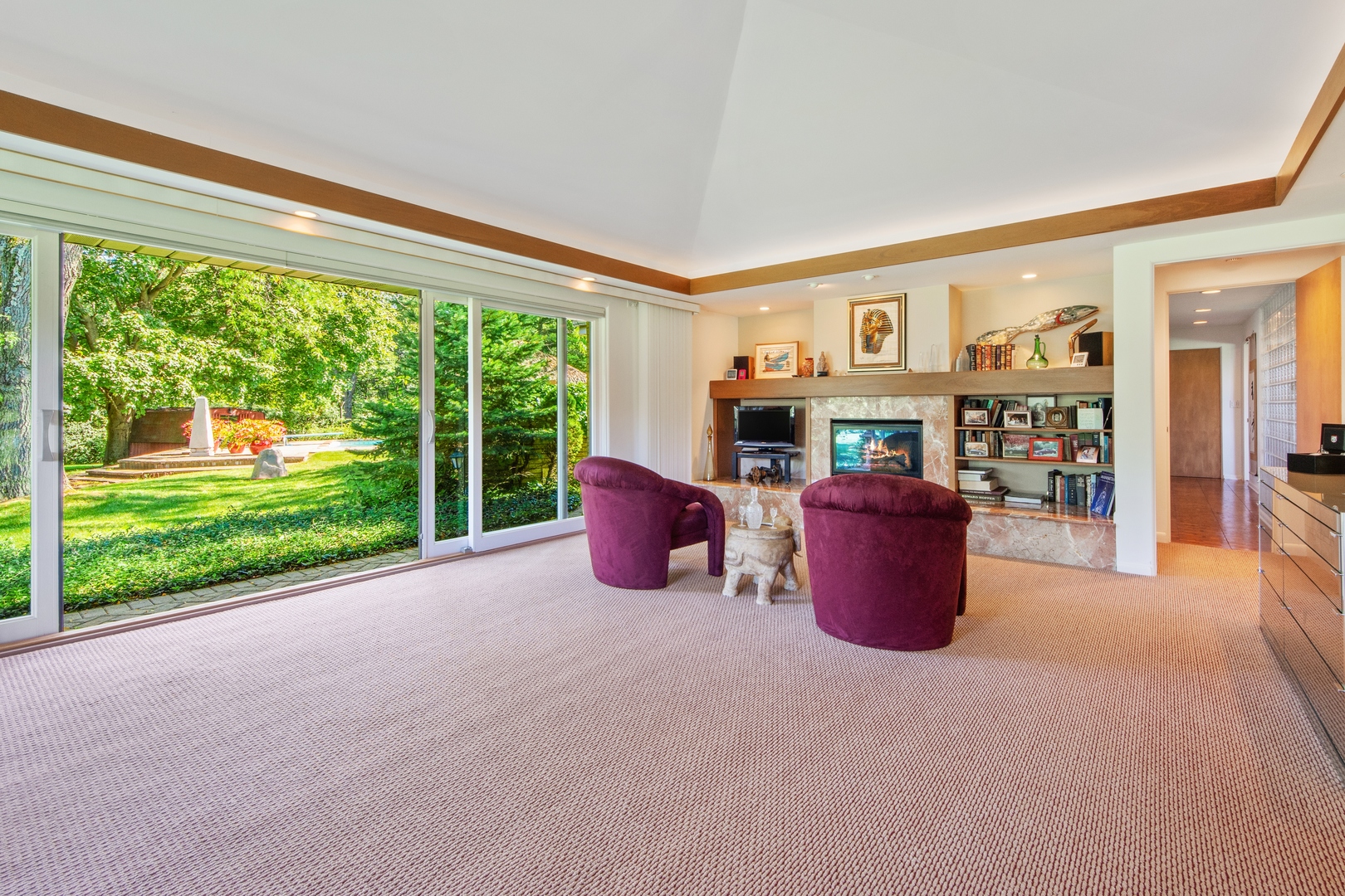 126 Brinker Road Barrington Hills, IL 60010 - Photo 15 of 31 a living room with furniture and a garden