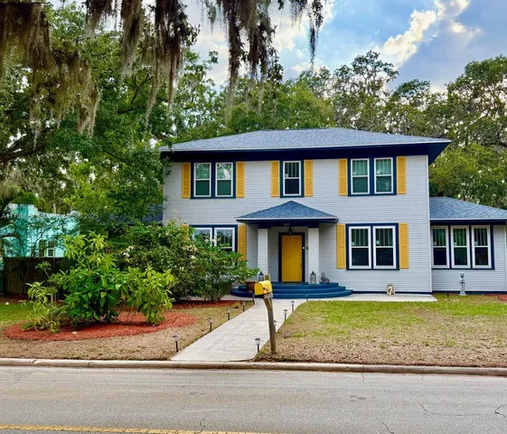 a front view of a house