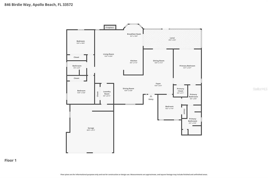 846 Birdie Way Apollo Beach, FL 33572 - Photo 31 of 31 a picture of floor plan