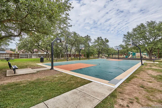 a view of a park with tree s