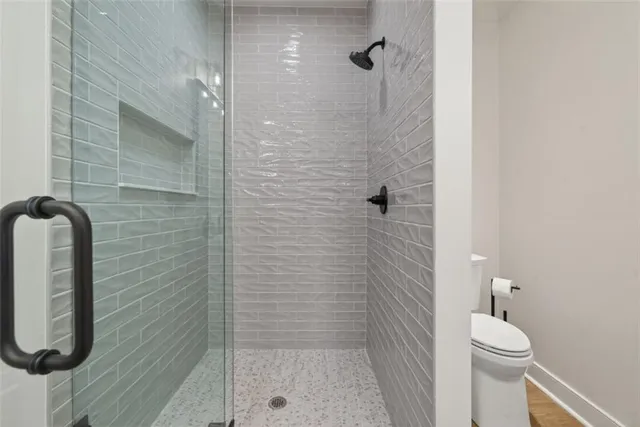a bathroom with a shower