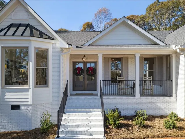 a front view of a house