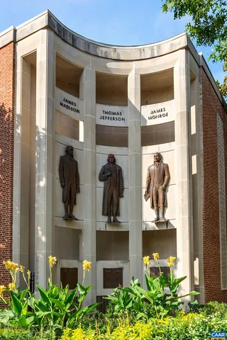 front view of a building with a street