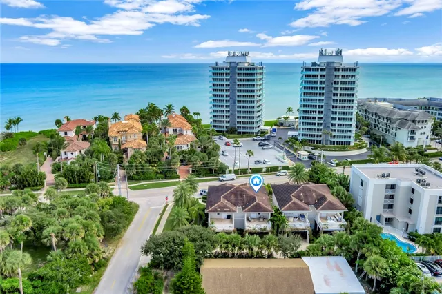 an aerial view of multiple house