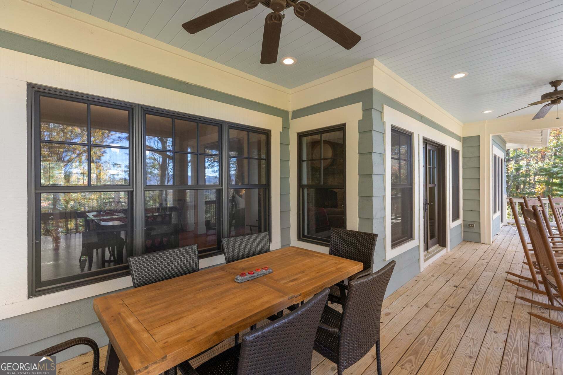 2473 Highland Gap Road Scaly Mountain, NC 28775 - Photo 30 of 93 a view of a dining room with furniture window and wooden floor