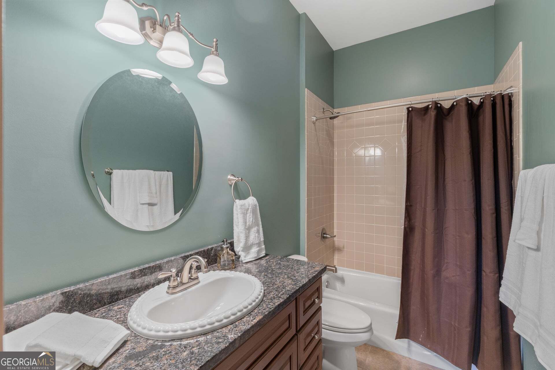 2473 Highland Gap Road Scaly Mountain, NC 28775 - Photo 70 of 93 a bathroom with a granite countertop sink toilet and shower