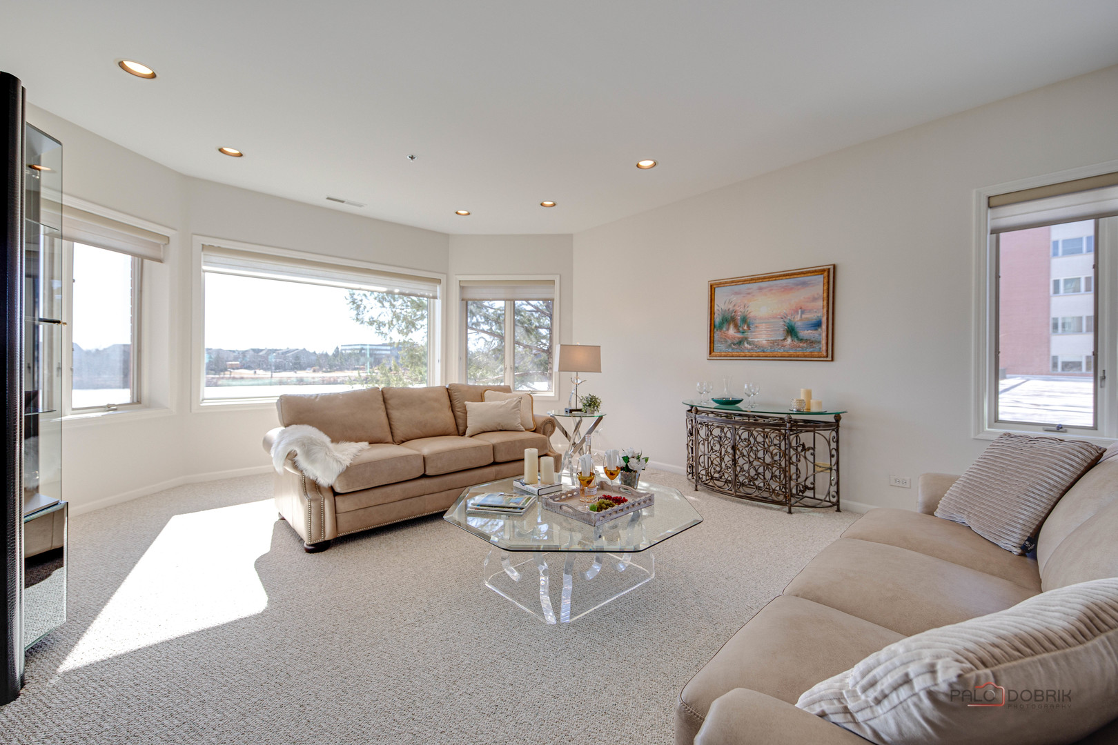 209 Rivershire Lane, Unit 203 Lincolnshire, IL 60069 - Photo 11 of 50 a living room with furniture and a large window