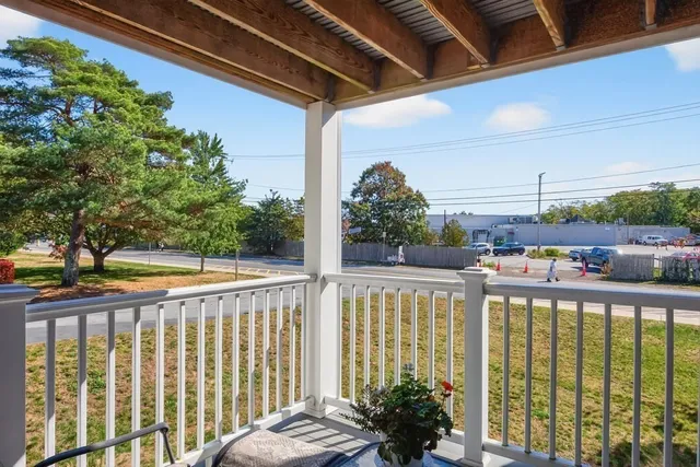 a view of a balcony with lake view