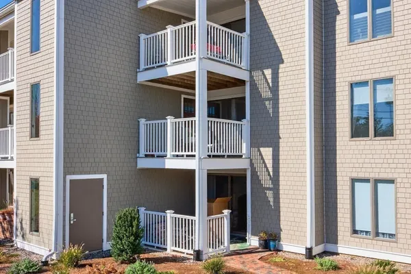 a front view of a building with street
