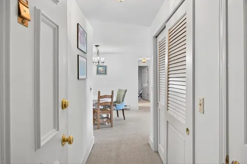 a view of dining room with windows