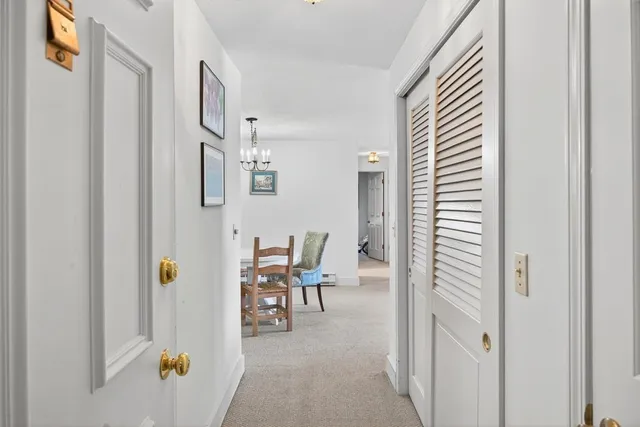 a view of dining room with windows