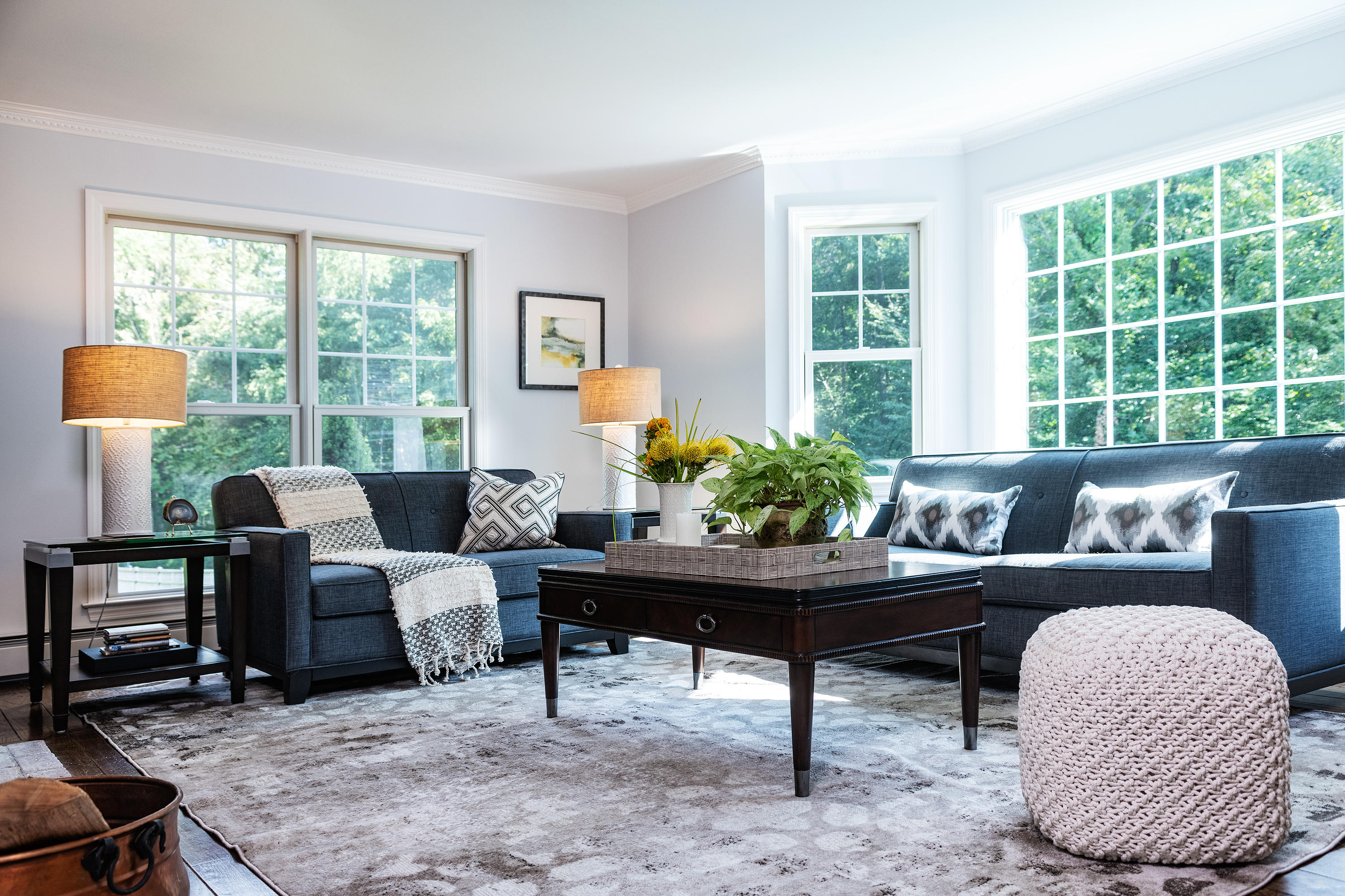 1381 Smith Ridge Road New Canaan, CT 06840 - Photo 17 of 35 a living room with furniture and a large window