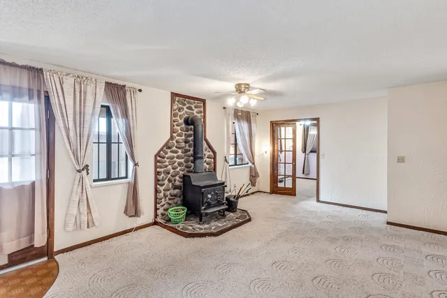 a view of livingroom with furniture and chandelier