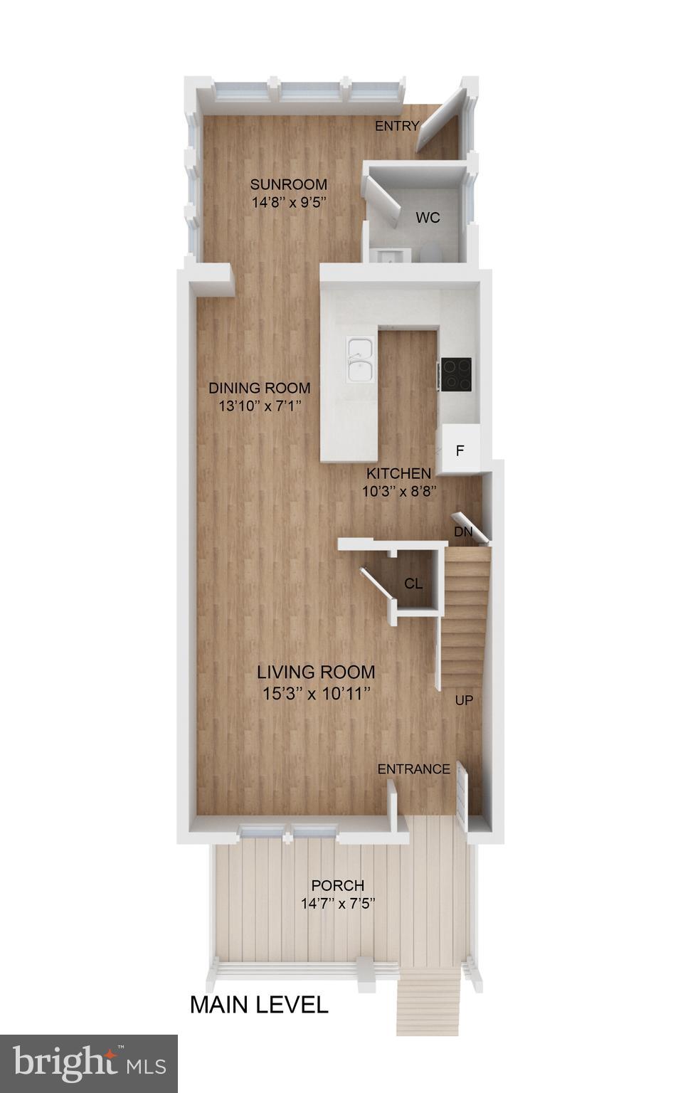 228 17th Street Northeast Washington, DC 20002 - Photo 29 of 31 Main level floor plan
