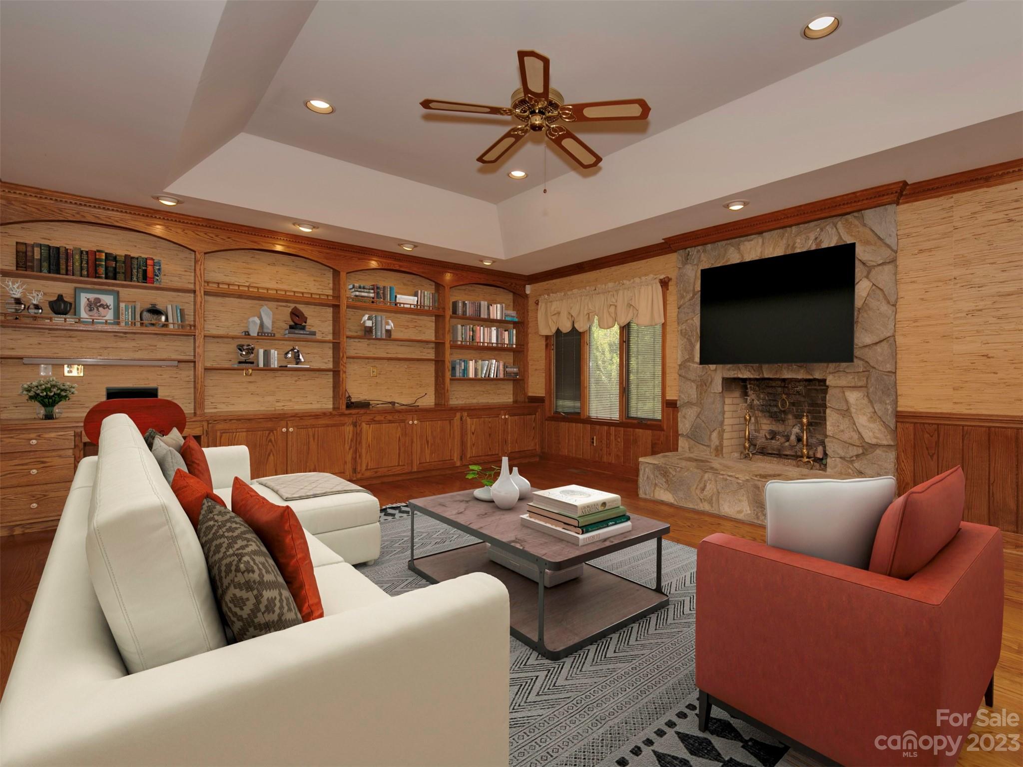 136 Patrick Road Gastonia, NC 28056 - Photo 10 of 22 a living room with furniture and a flat screen tv