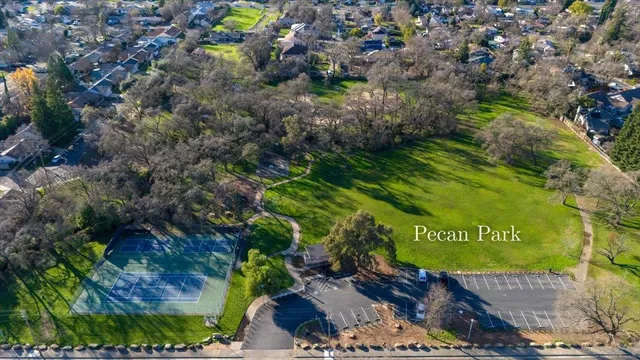 an aerial view of a city with lots of residential buildings