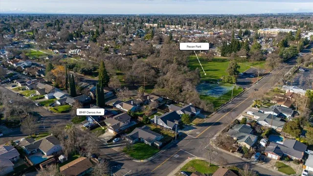 an aerial view of multiple house