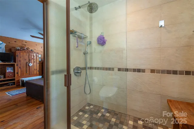 a bathroom with a shower