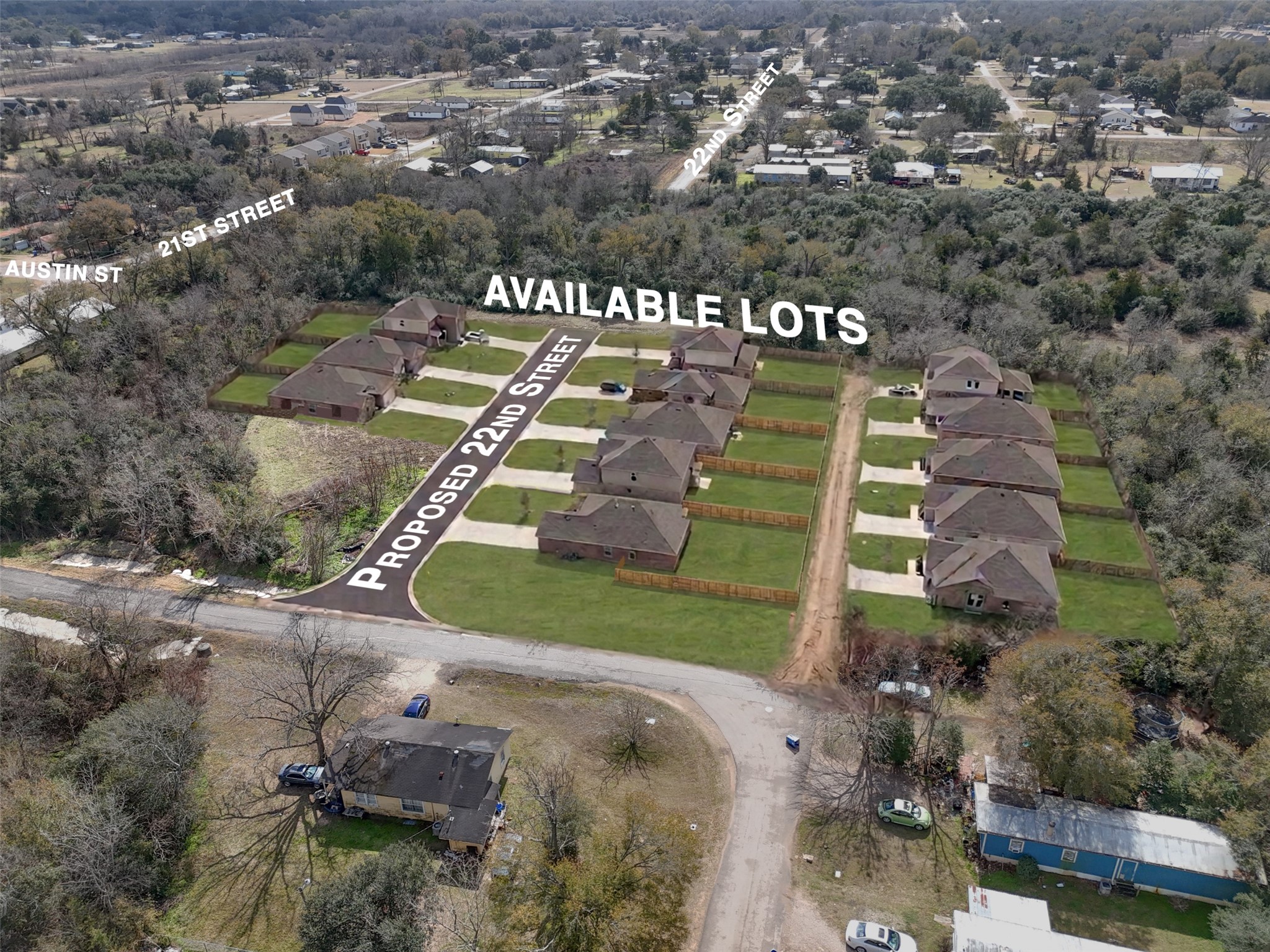 Tbd Tbd 22nd Hempstead, TX 77445 - Photo 4 of 20 ai house renderings on available lots. Some of the acreage holds a 22nd Street address designation; physical road and access are currently unbuilt. Buyer to verify future road development and access easements.