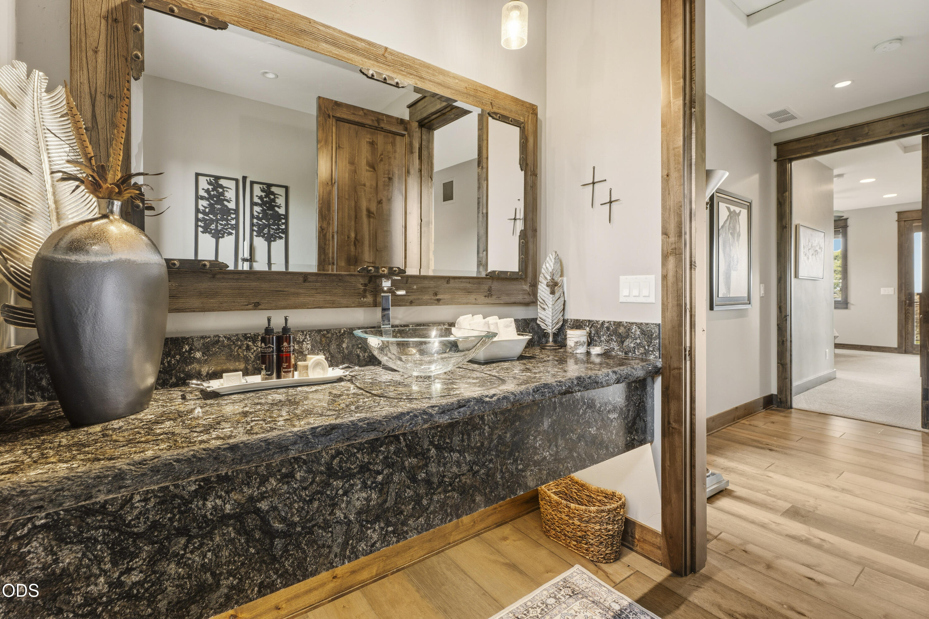 15935 South W Brasada Ranch Road Powell Butte, OR 97753 - Photo 13 of 45 a bathroom with sink mirror and vanity
