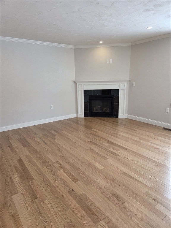 519 Mendon Road, Unit 519 Attleboro, MA 02703 - Photo 9 of 22 a view of empty room with wooden floor and fireplace