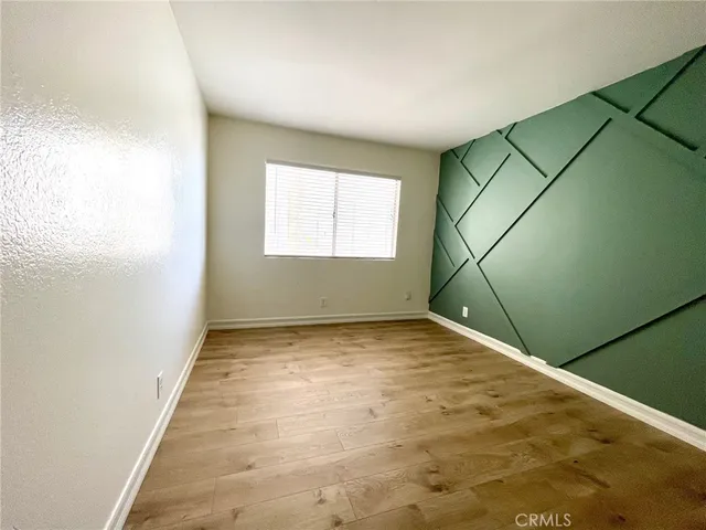 a view of a room with a window