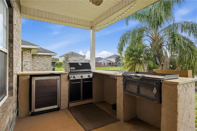 a view of a lake with a big yard