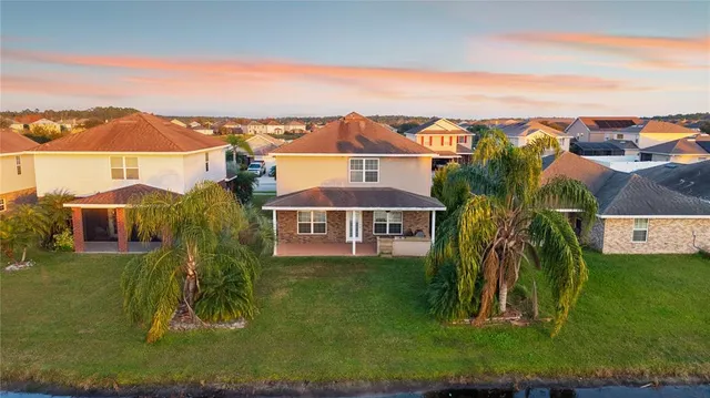an aerial view of a house