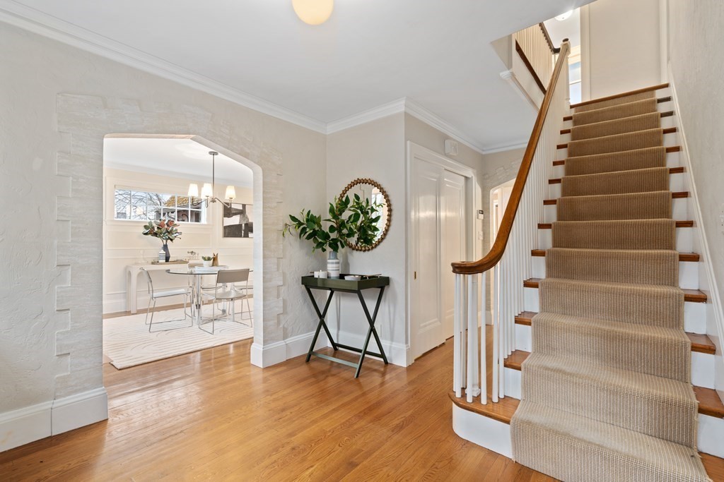 7 Stanley Road Newton, MA 02468 - Photo 2 of 18 a view of entryway and hall with wooden floor