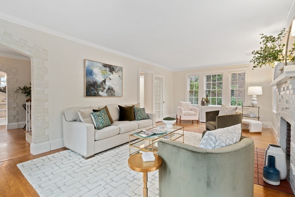 7 Stanley Road Newton, MA 02468 - Photo 3 of 18 a living room with furniture and a large window