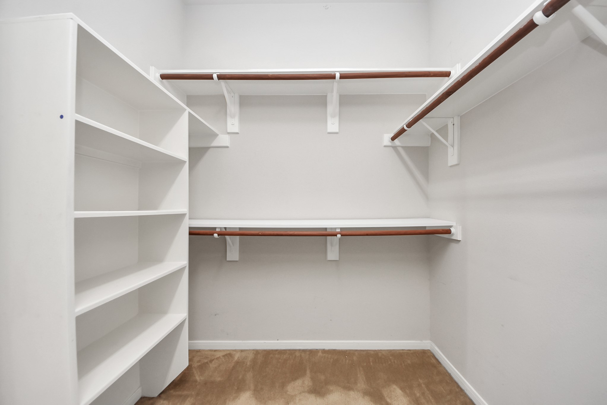 14103 Imperial Wood Lane Rosharon, TX 77583 - Photo 20 of 36 Large walk-in primary closet with built-in shelving. This is only one side.
