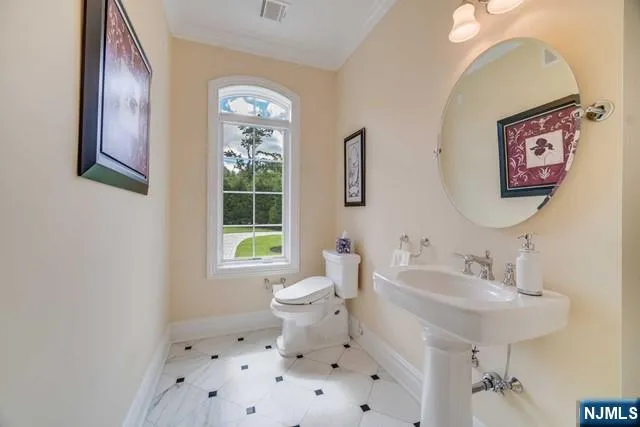 an aerial view of a house with garden space sitting space and swimming pool