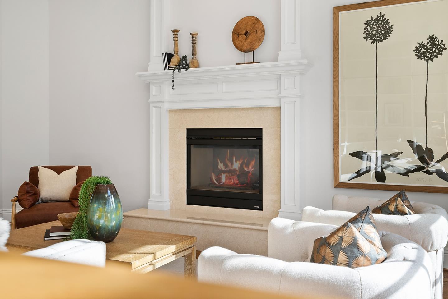 21190 Canyon Oak Way Cupertino, CA 95014 - Photo 20 of 72 a living room with furniture a rug and a fireplace