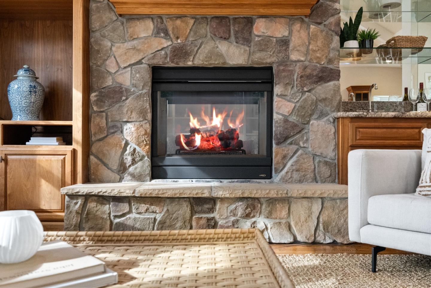 21190 Canyon Oak Way Cupertino, CA 95014 - Photo 9 of 72 a living room with furniture and a fireplace