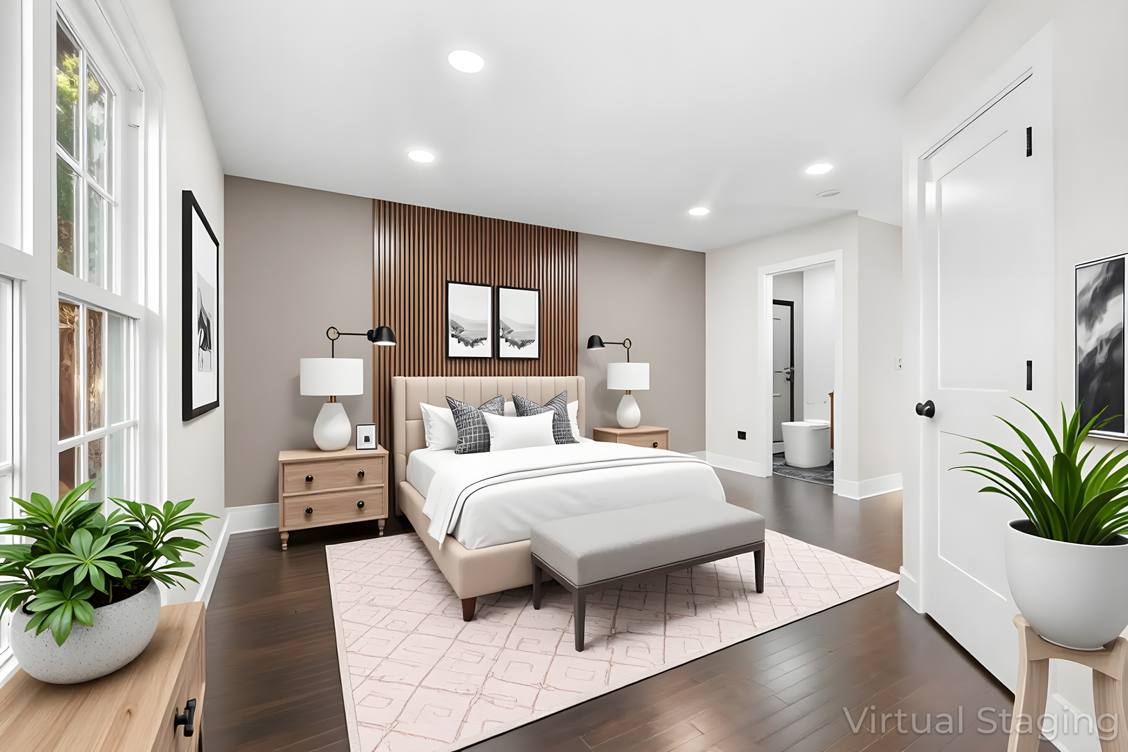 531 Lasalle Lane Buffalo Grove, IL 60089 - Photo 7 of 15 a spacious bedroom with a large bed and a potted plant