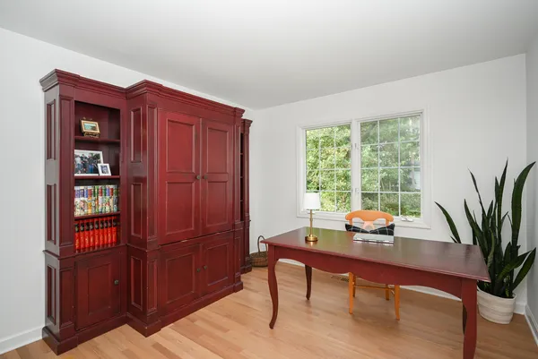 a view of a livingroom with furniture and window