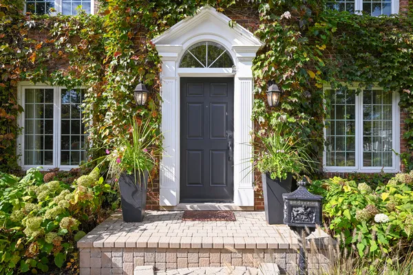 a front view of a house