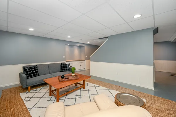 a living room with furniture