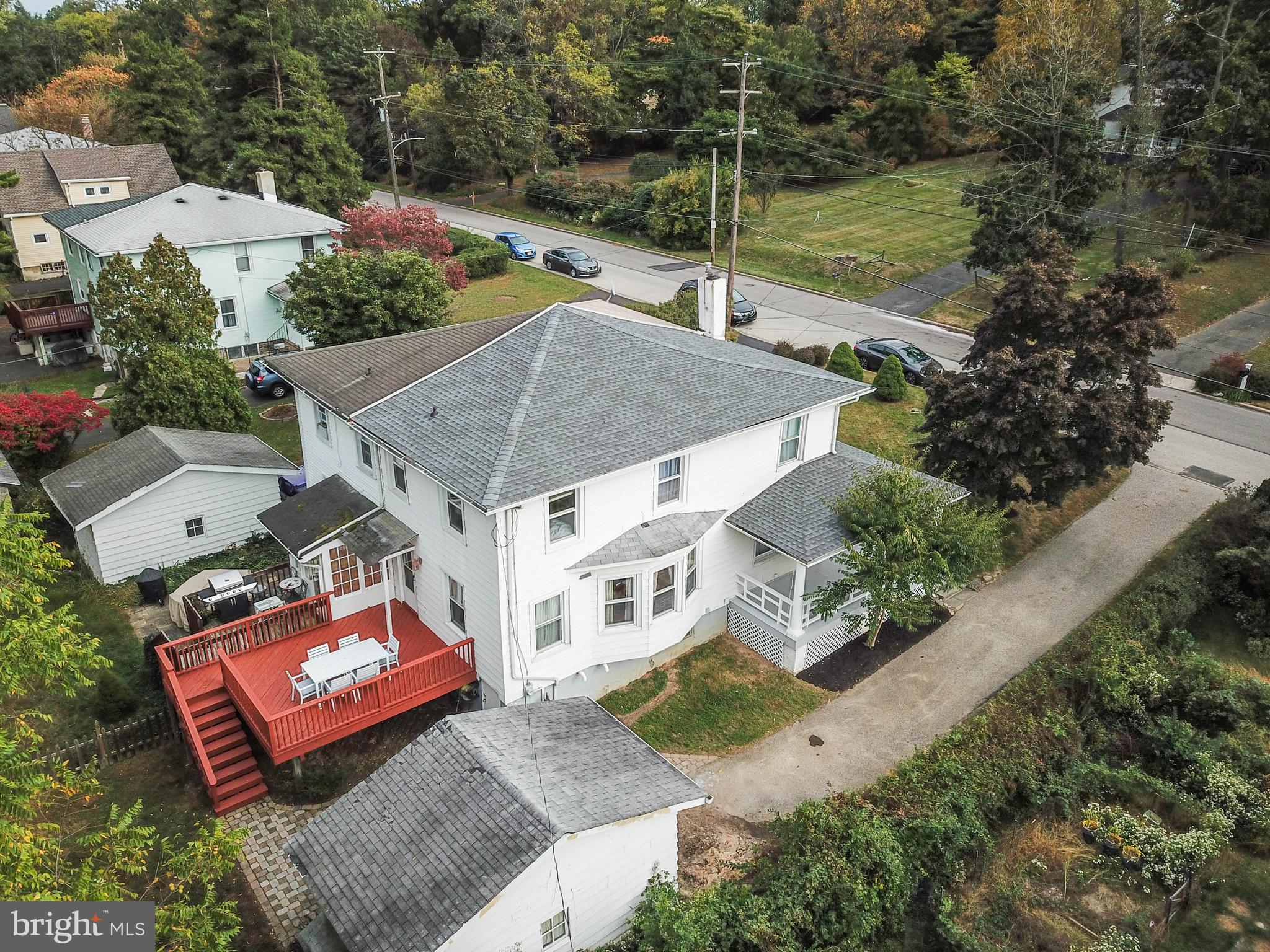 427 West Waverly Road Glenside, PA 19038 - Photo 24 of 26 Aerial View of Side & Rear Exterior & Deck