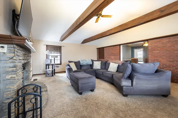 a living room with furniture