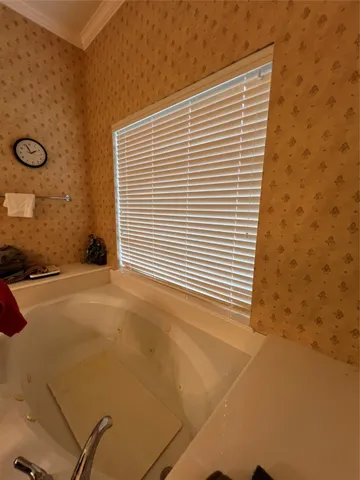 a view of a room with a window