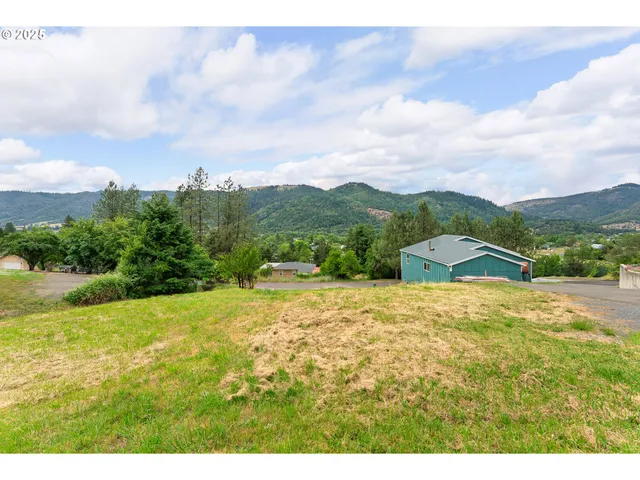 a view of a yard with a house