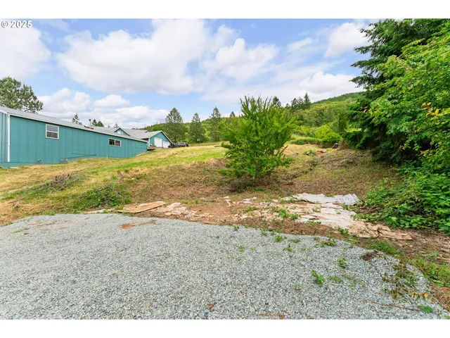 a view of a yard with an outdoor space