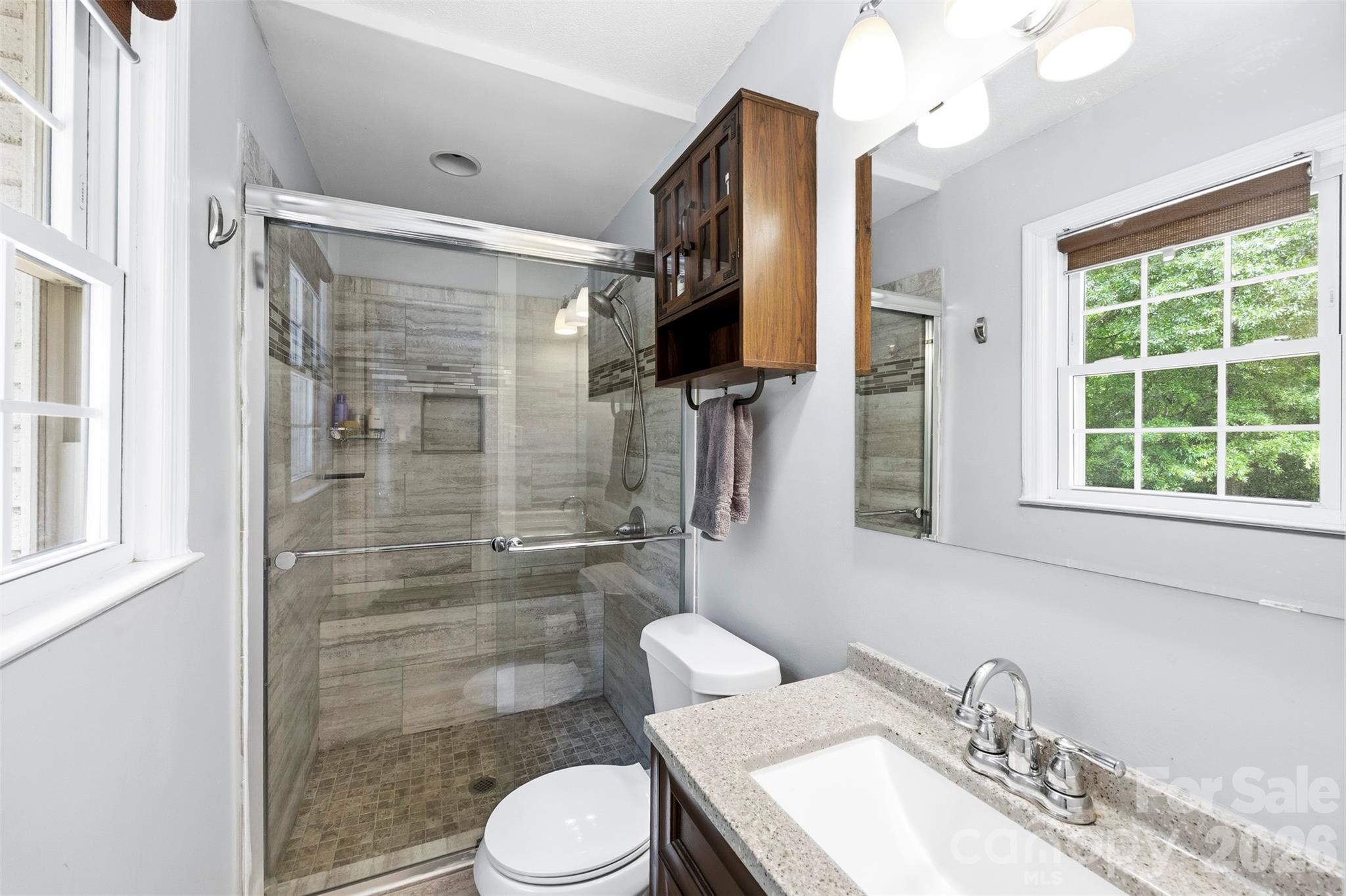 10919 Harrisburg Road Fort Mill, SC 29707 - Photo 22 of 43 a bathroom with a sink a toilet a mirror and shower