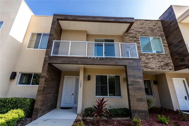 a house view with a garden space