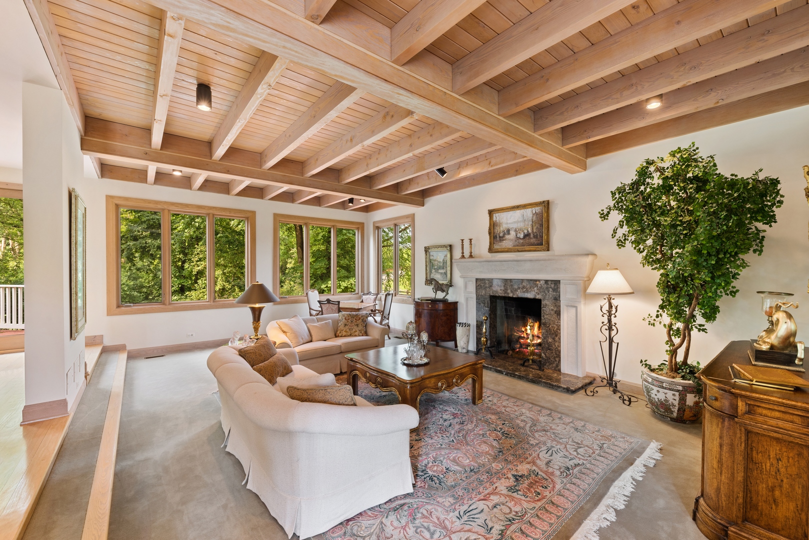 9 South Wynstone Drive North Barrington, IL 60010 - Photo 4 of 31 a living room with furniture large window and a fireplace