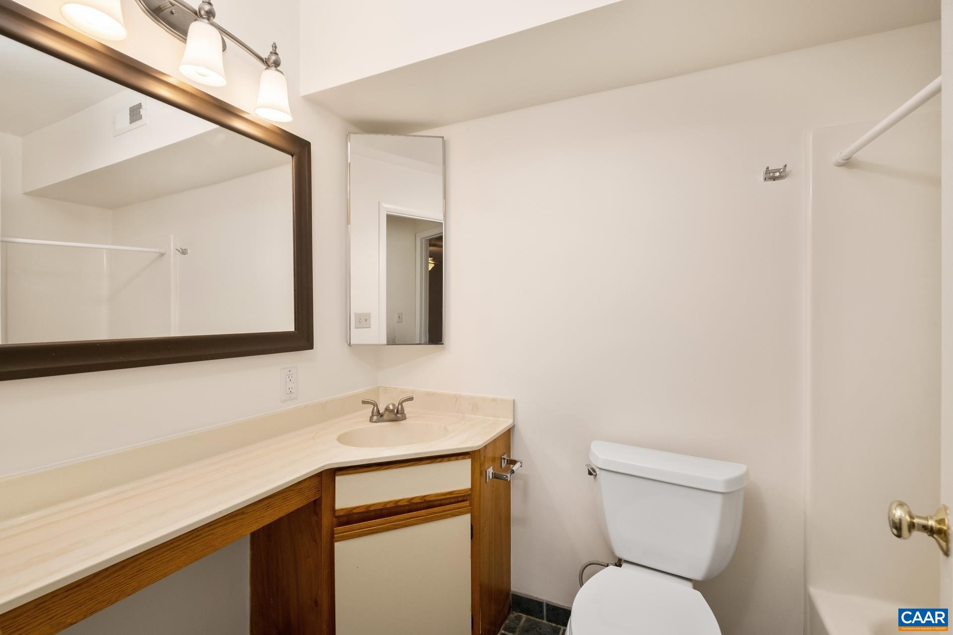 103 Turtle Creek Road, Unit 2 Charlottesville, VA 22901 - Photo 17 of 24 a bathroom with a toilet sink and mirror