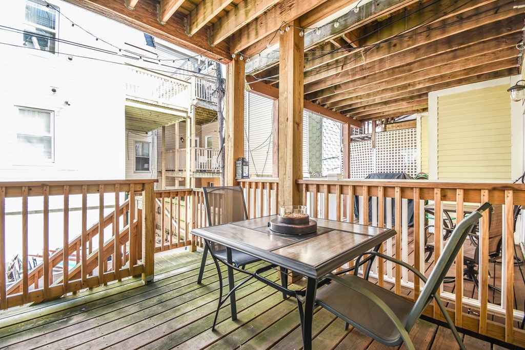 266 Bowen Street, Unit 1 Boston, MA 02127 - Photo 25 of 33 a view of a patio on wooden deck