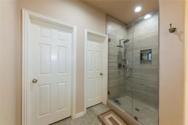 a bathroom with a shower